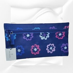 Vera Bradley Lighten Up Floral Cosmetic/Pencil Case Pouch~Ellie Flowers~NWT
